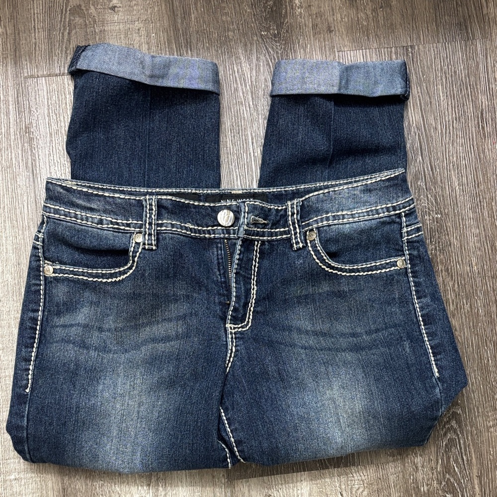 Nine West Dark Blue Boyfriend cropped Jean